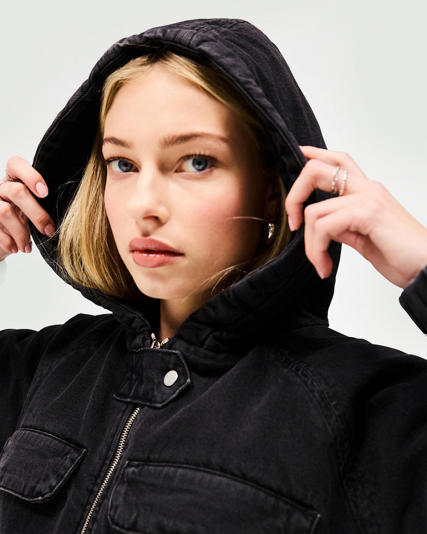 Crash Cropped Denim Jacket - Washed Black