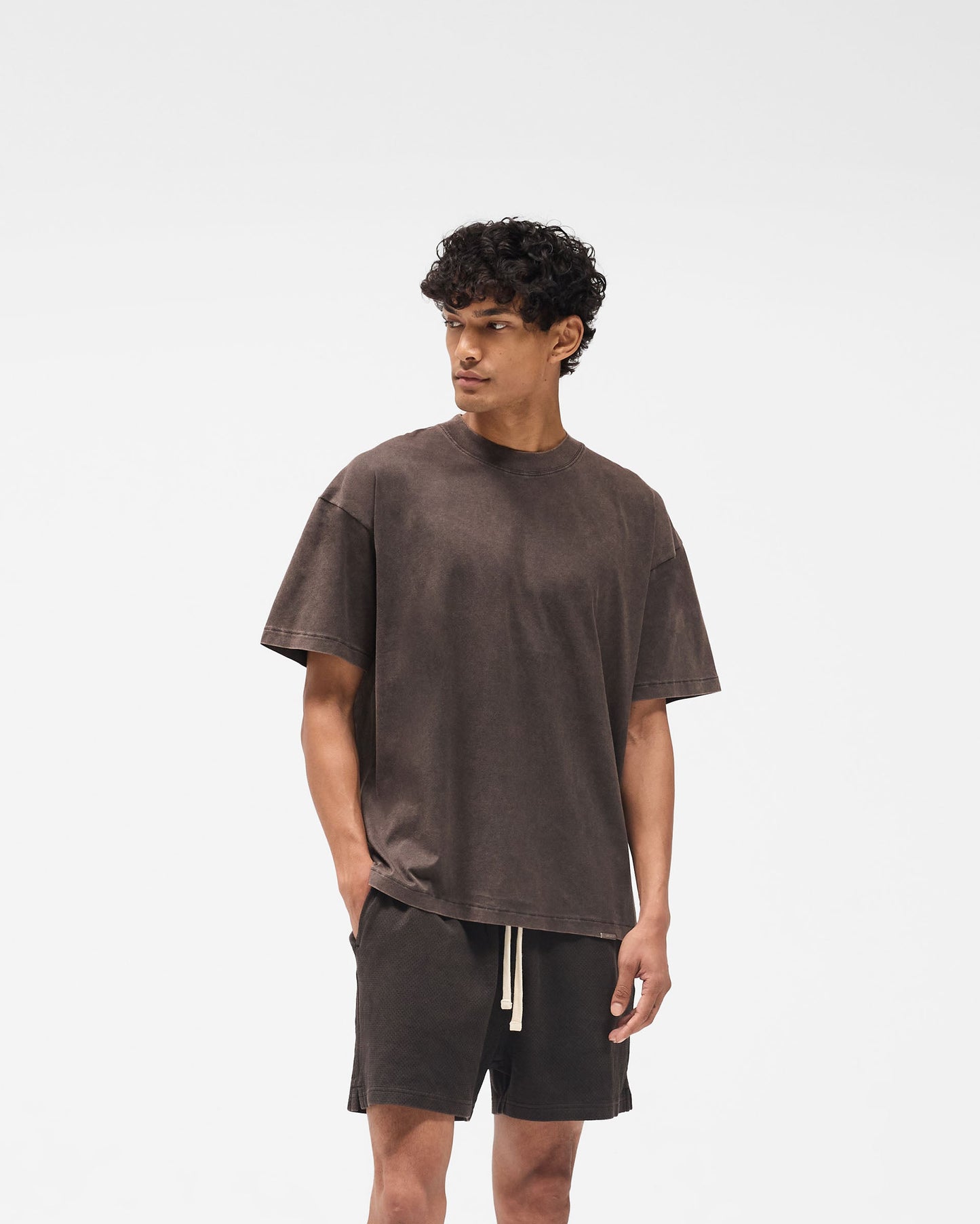 Initial Oversized T-Shirt - Coffee