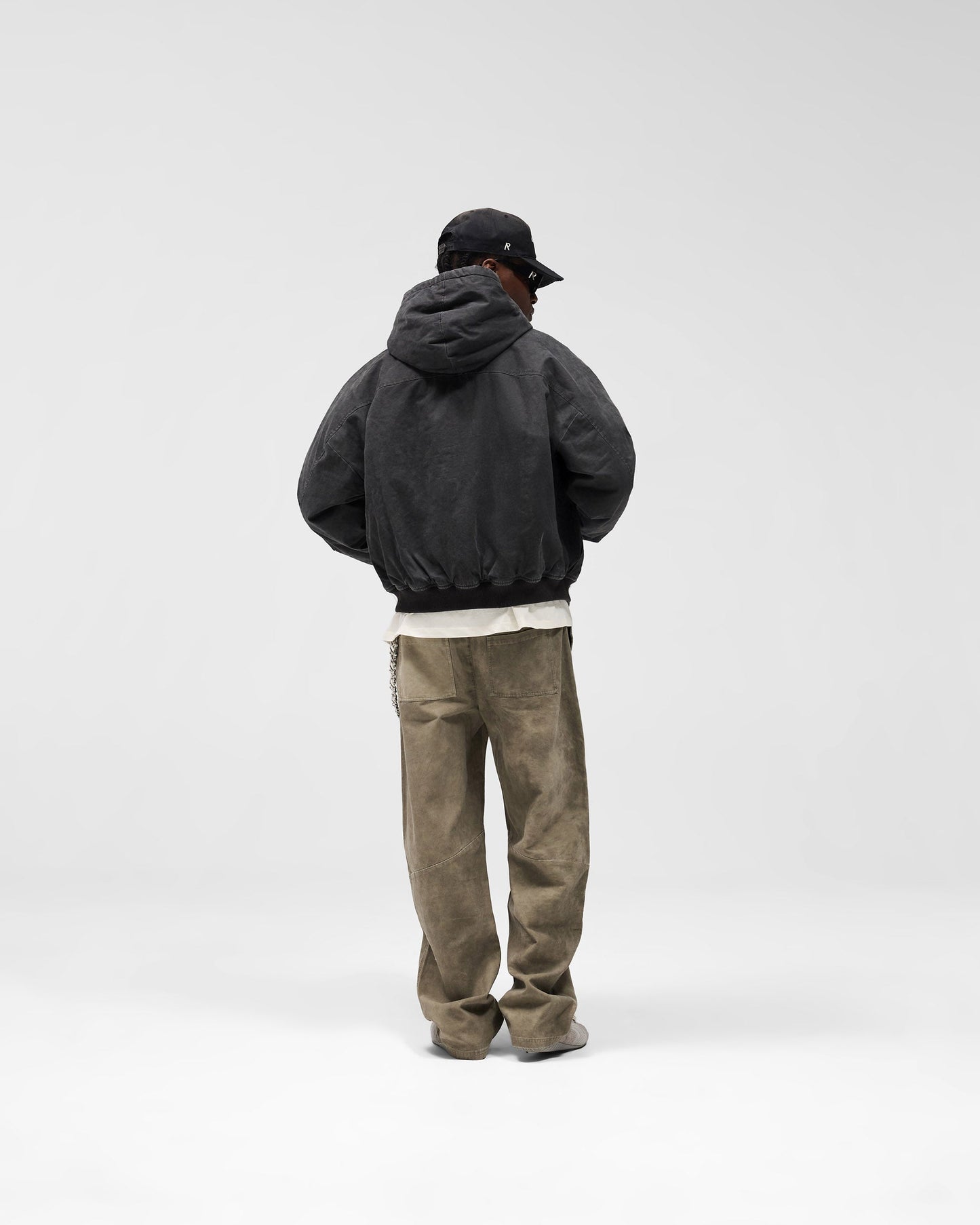 Hooded Bomber - Washed Black
