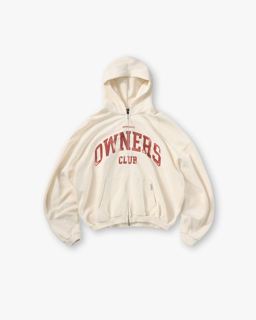 Represent Owners Club Zip Through Hoodie - Buttercream