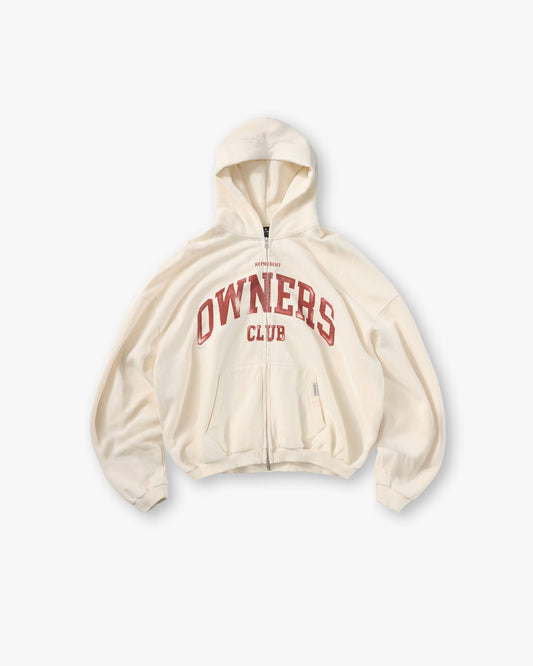 Represent Owners Club Zip Through Hoodie - Buttercream