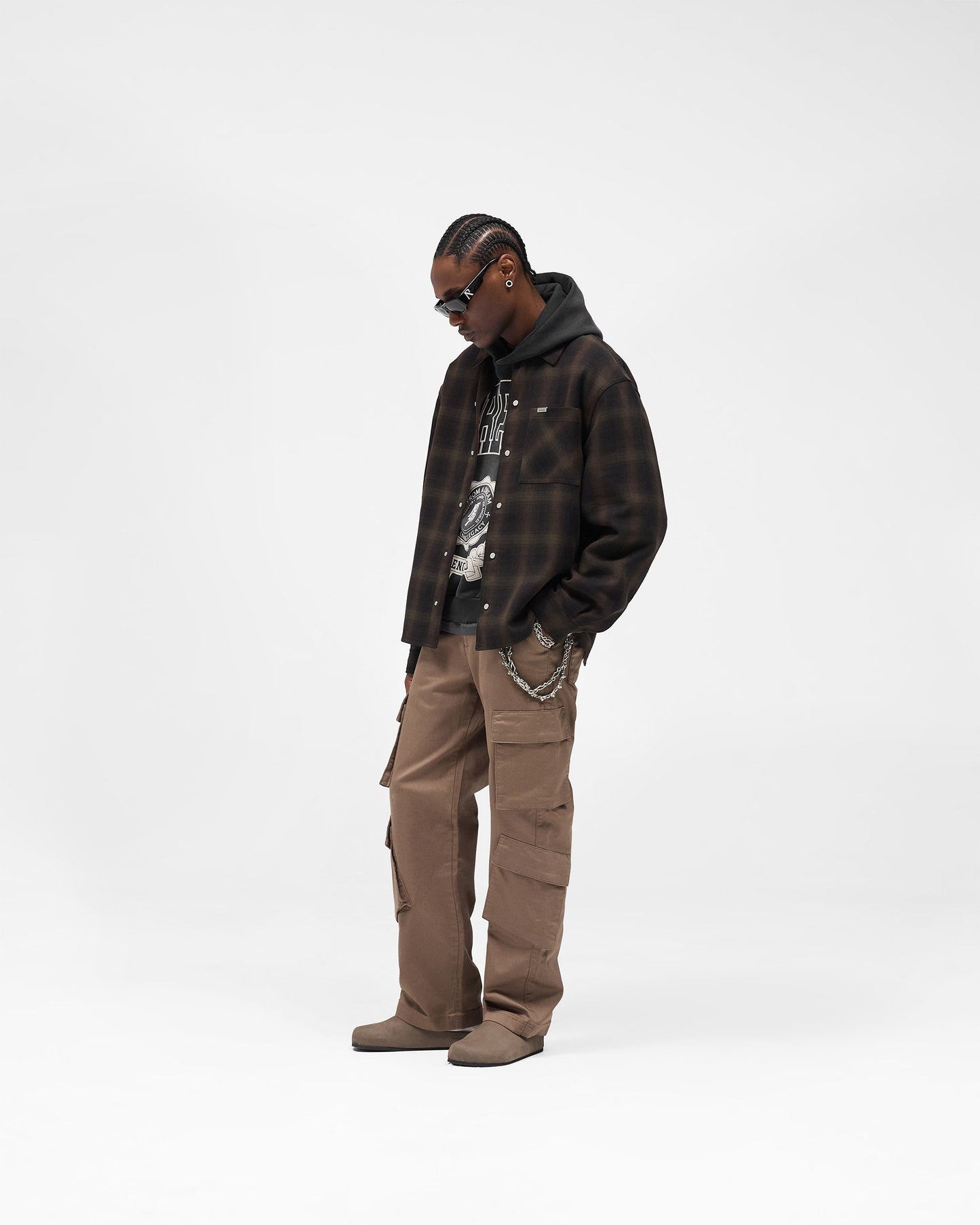 Bonded Reversible Check Shirt - Nero
