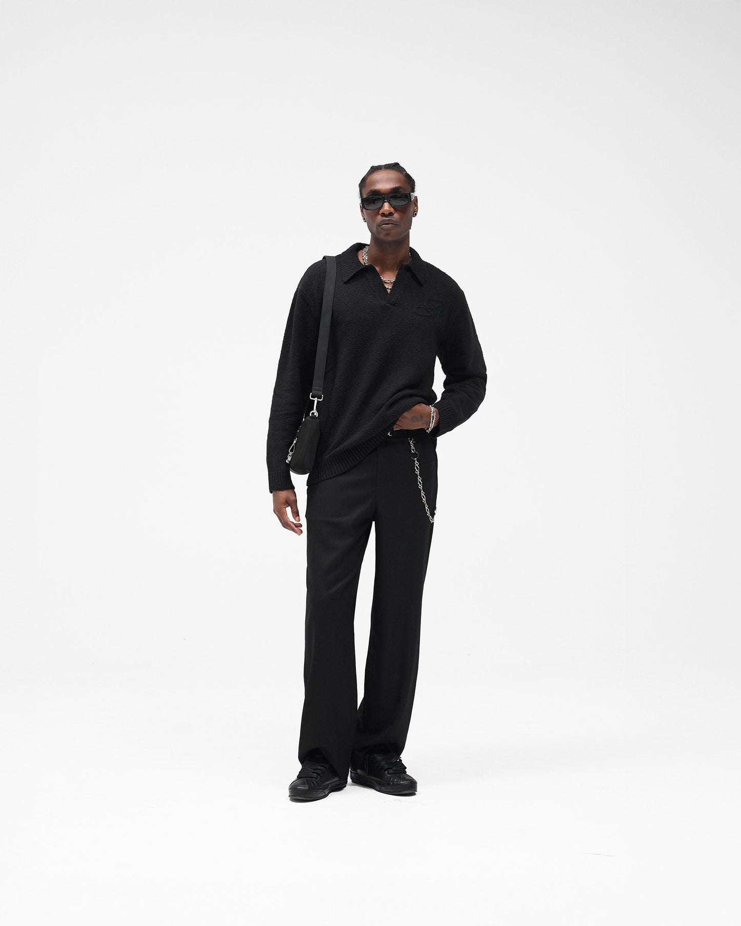 Knitted Polo - Jet Black