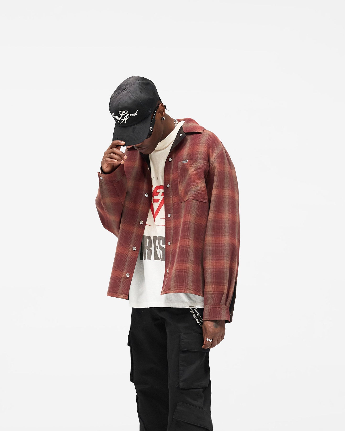 Bonded Reversible Check Shirt - Nero
