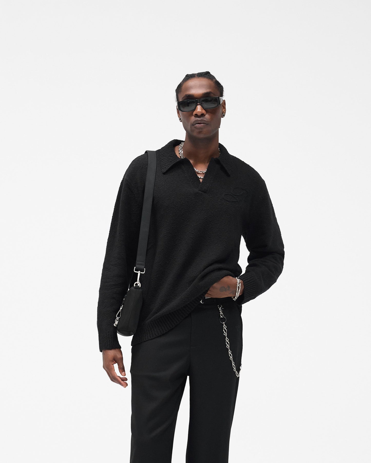 Knitted Polo - Jet Black