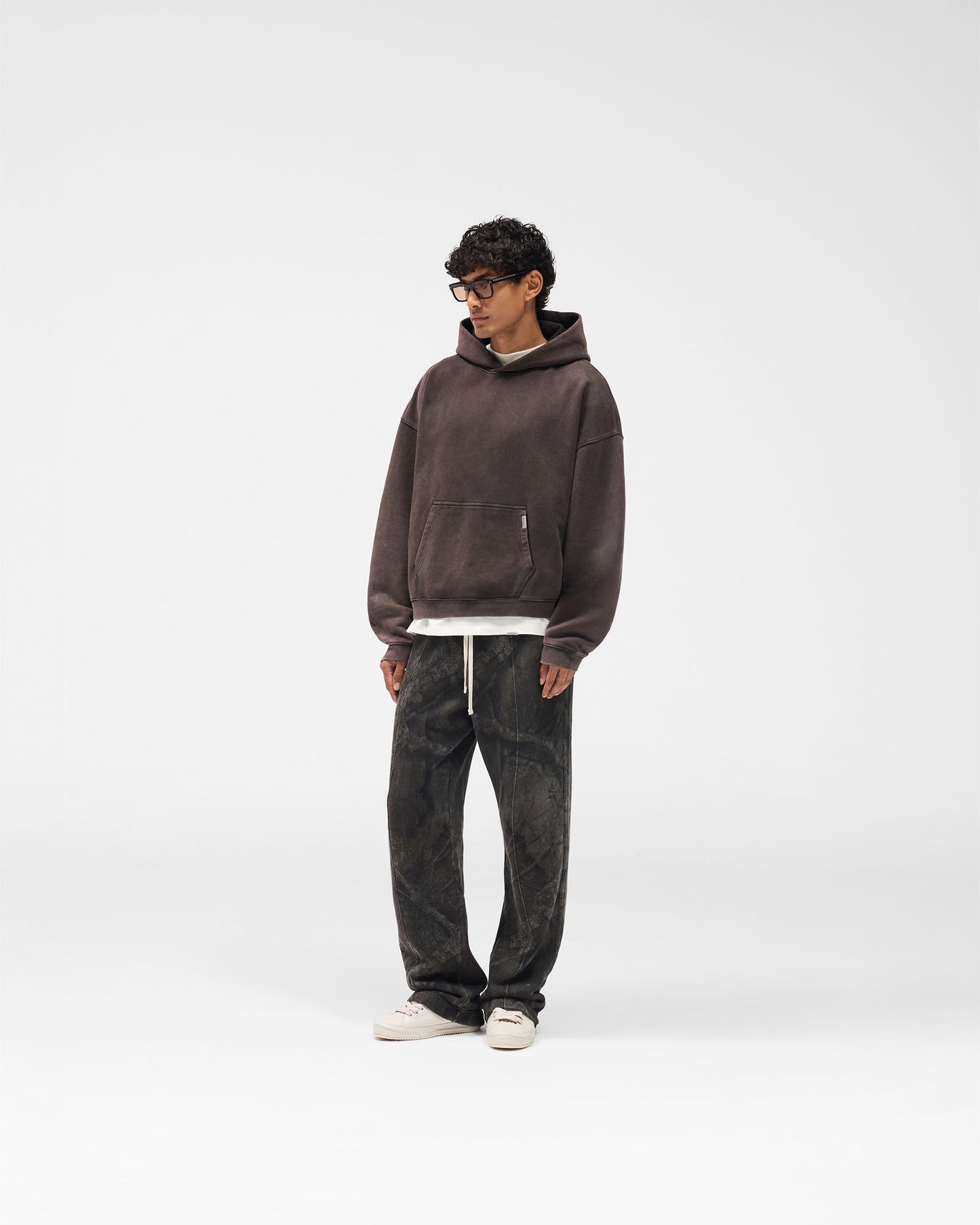Initial Boxy Hoodie - Coffee