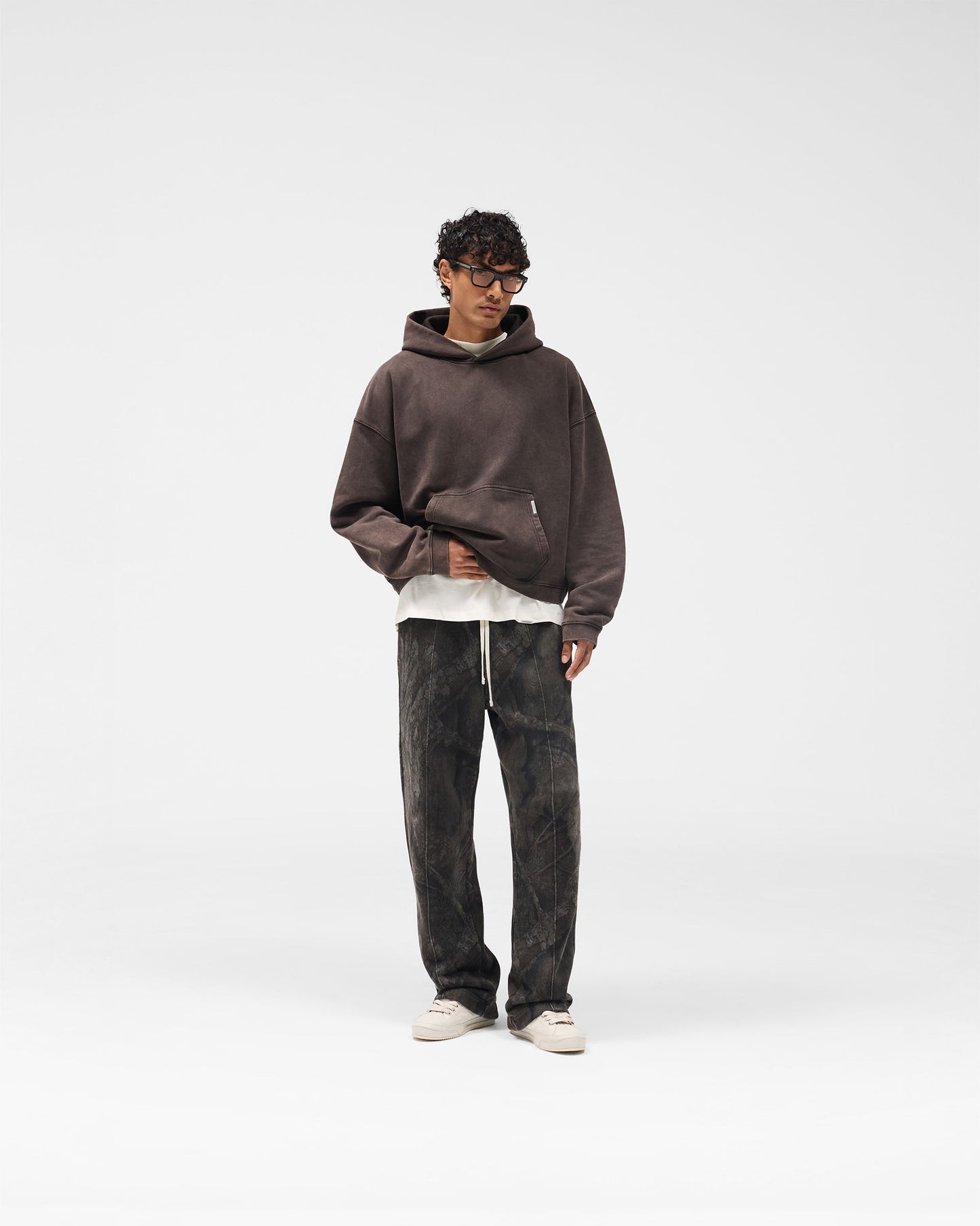Initial Boxy Hoodie - Coffee