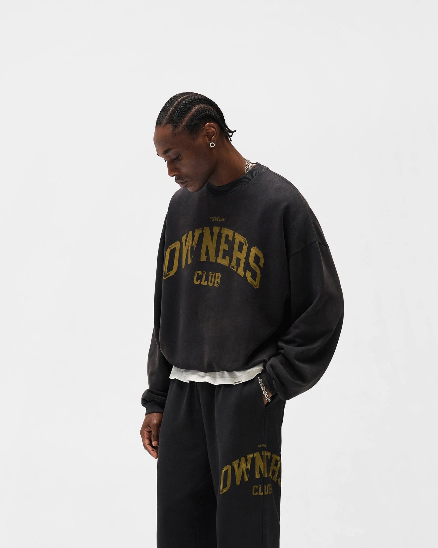 Represent Owners Club Sweater - Faded Black