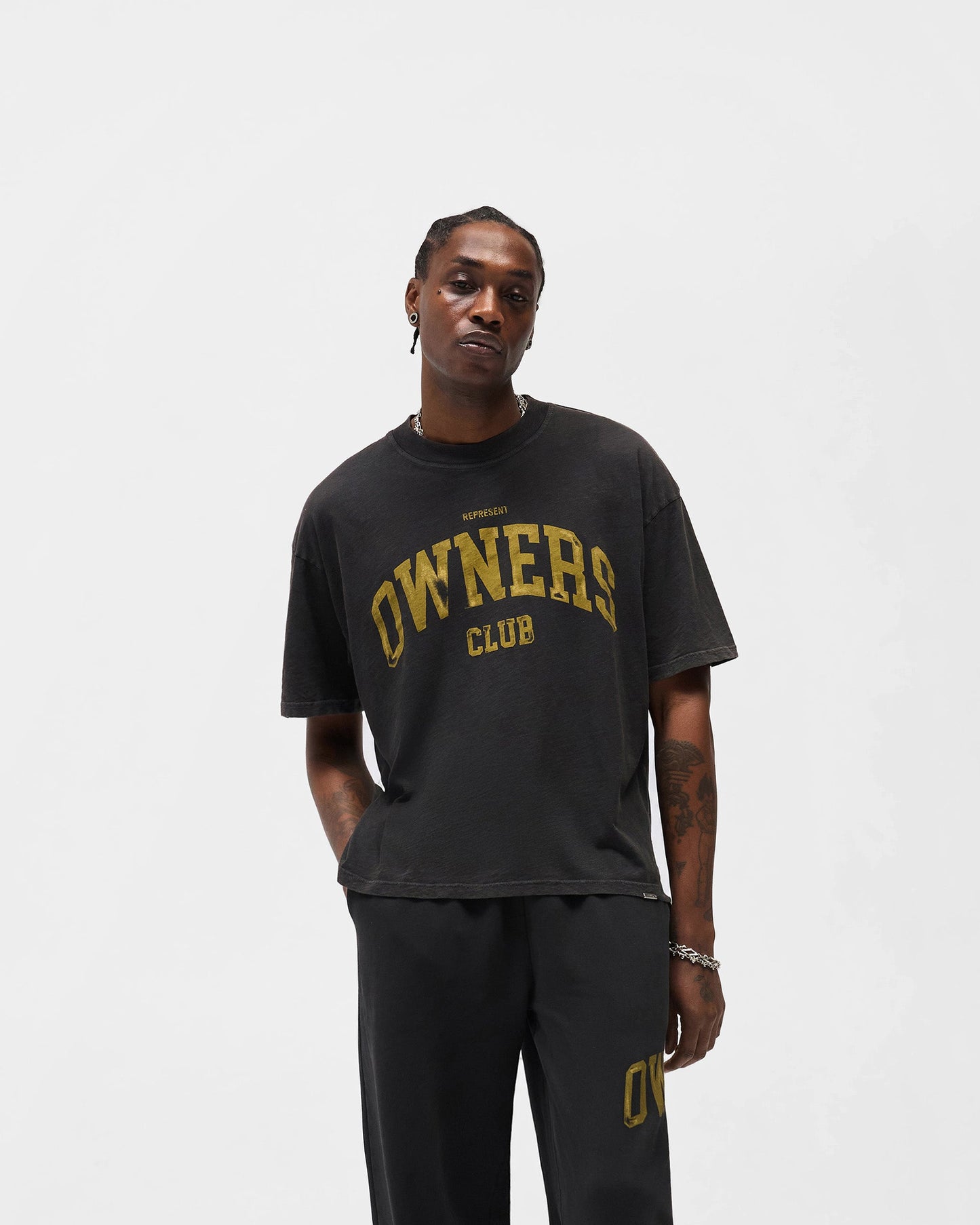Represent Owners Club T-Shirt - Faded Black