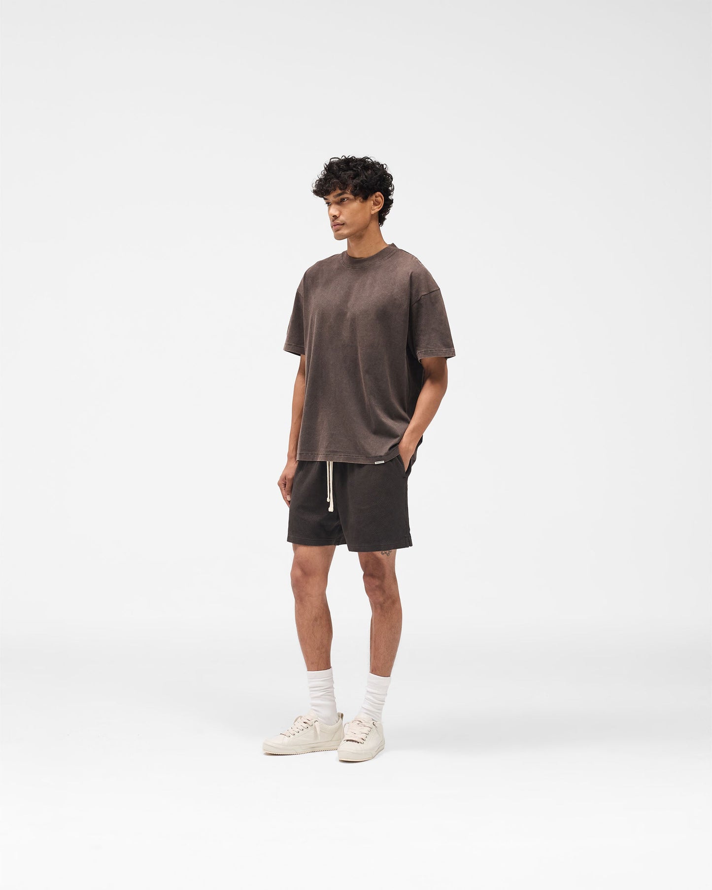 Initial Oversized T-Shirt - Coffee