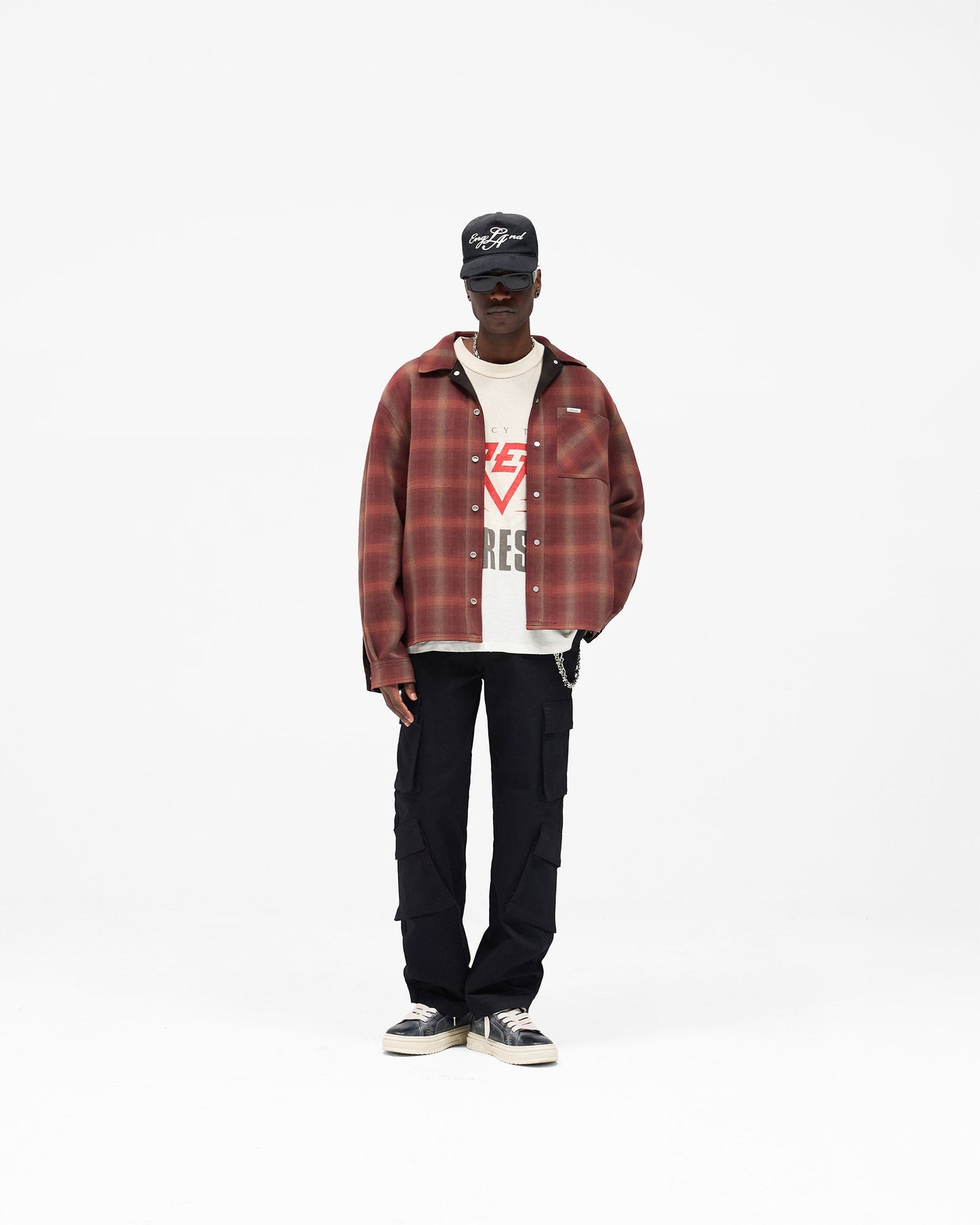Bonded Reversible Check Shirt - Nero