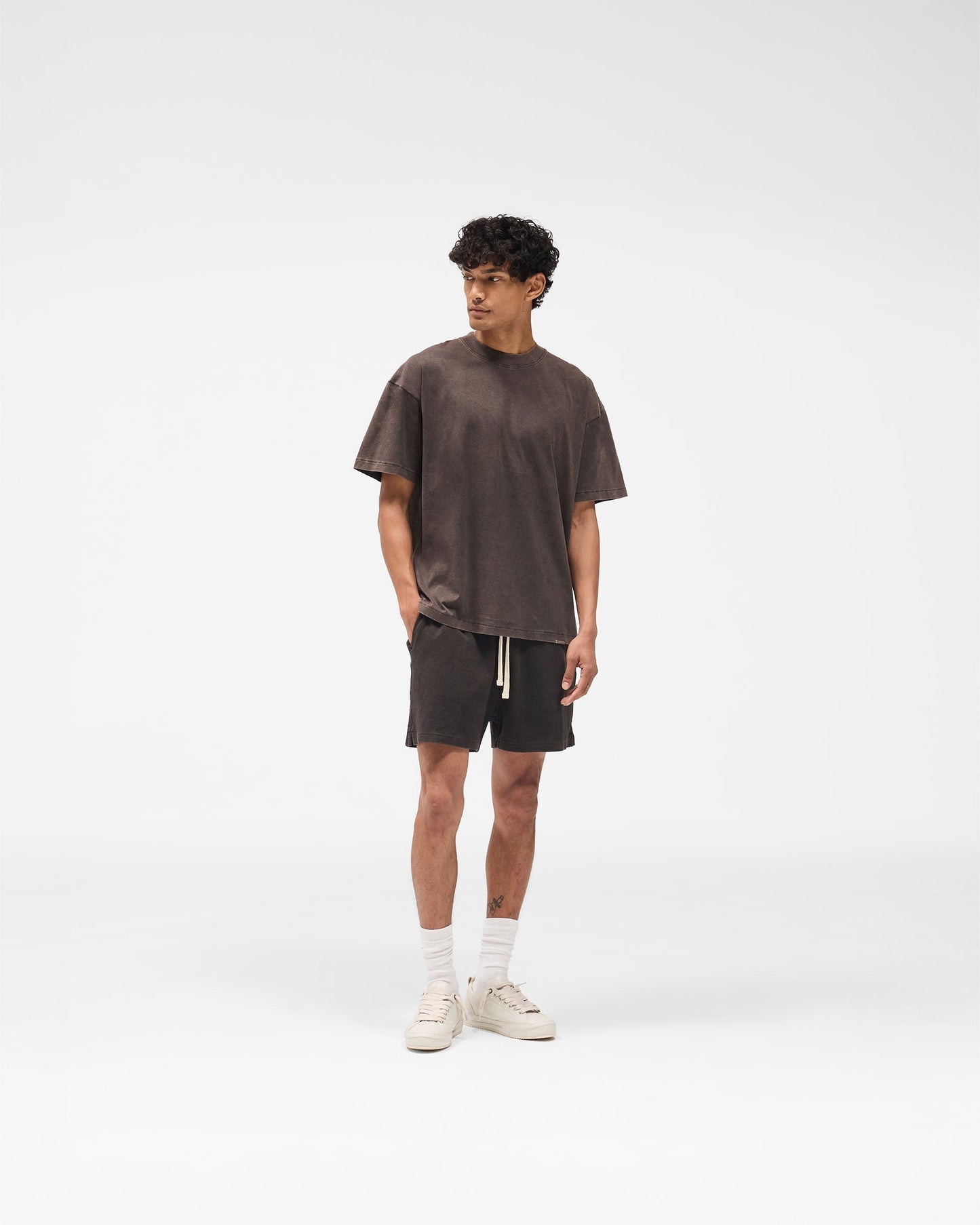 Initial Oversized T-Shirt - Coffee