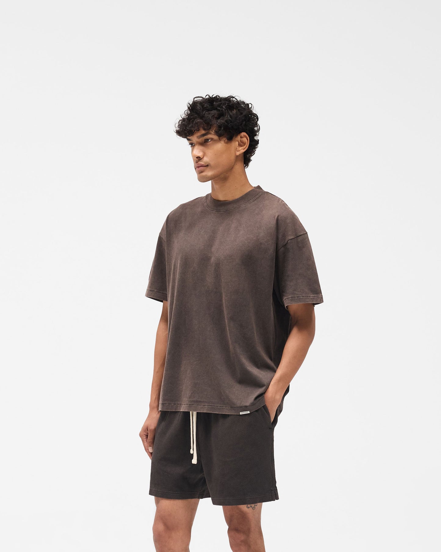 Initial Oversized T-Shirt - Coffee