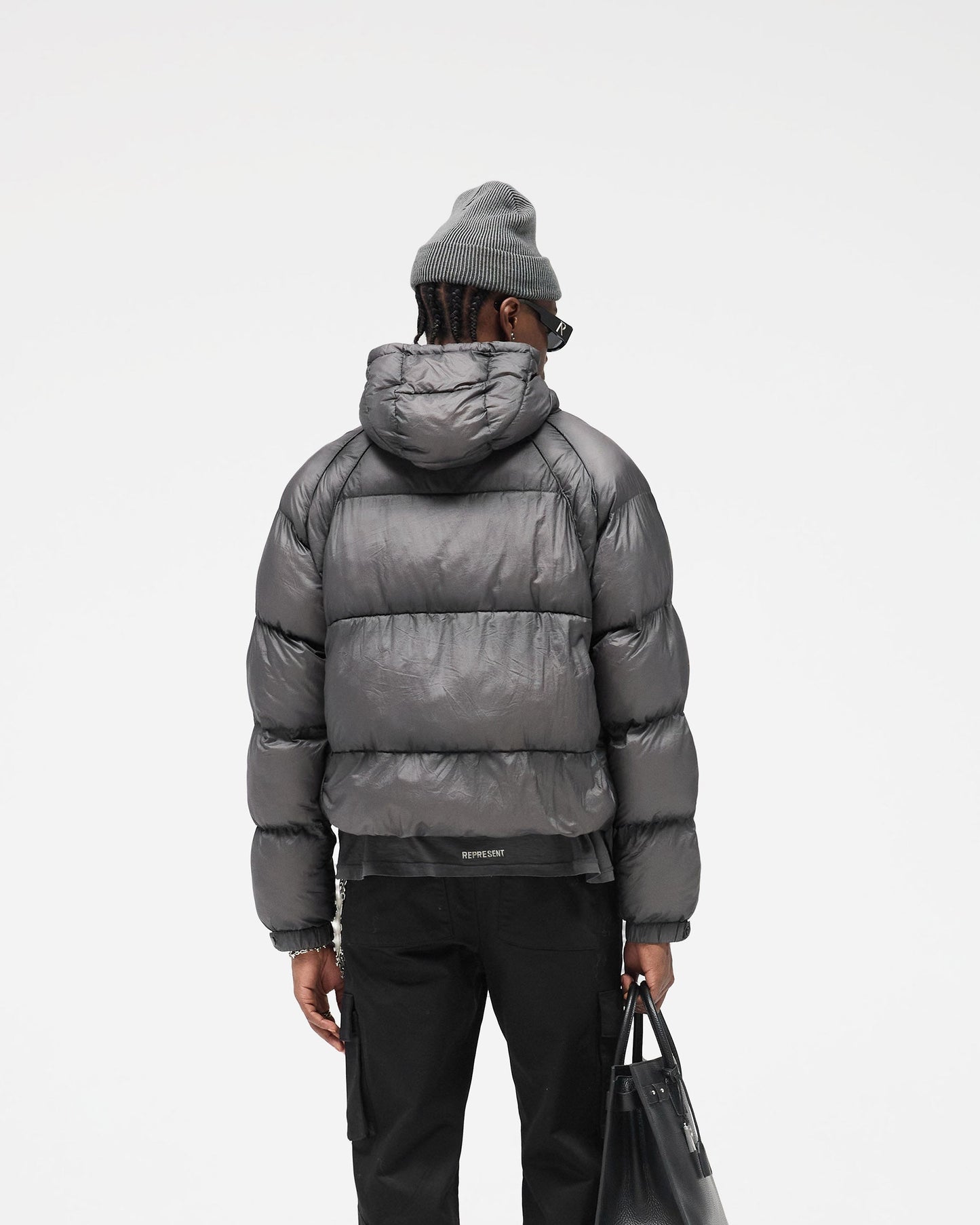 Translucent Hooded Puffer - Washed Black