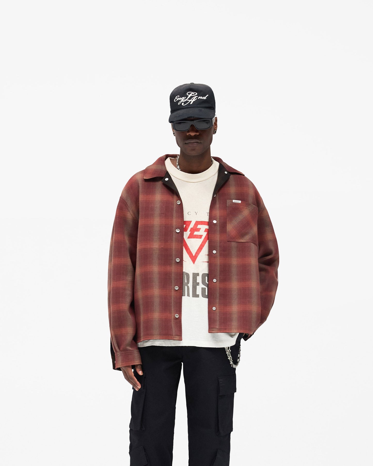 Bonded Reversible Check Shirt - Nero