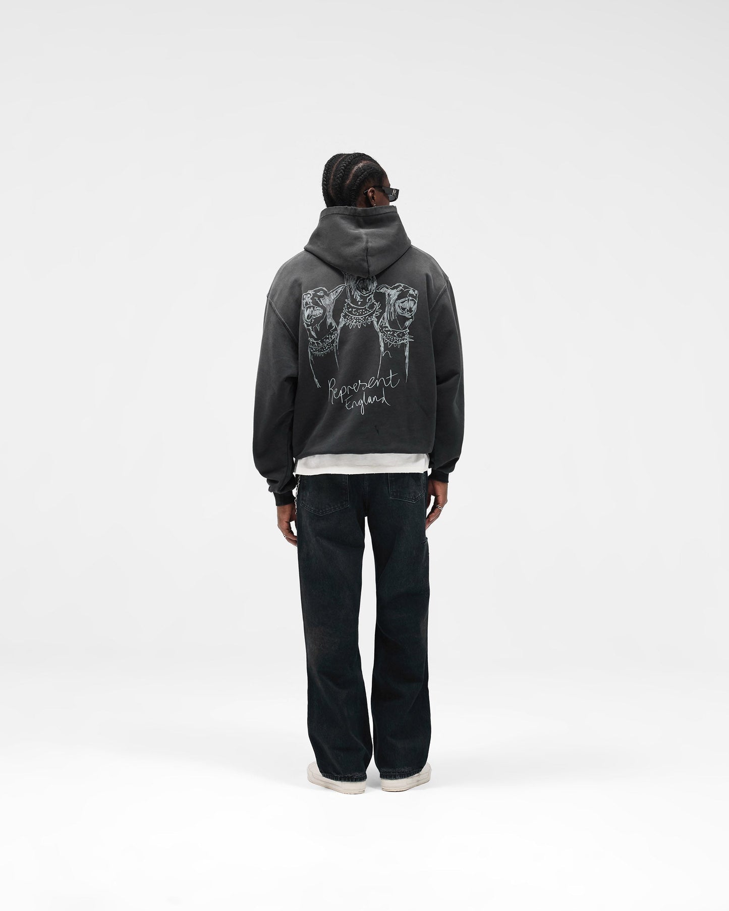 Hand Drawn Thoroughbred Hoodie - Aged Black