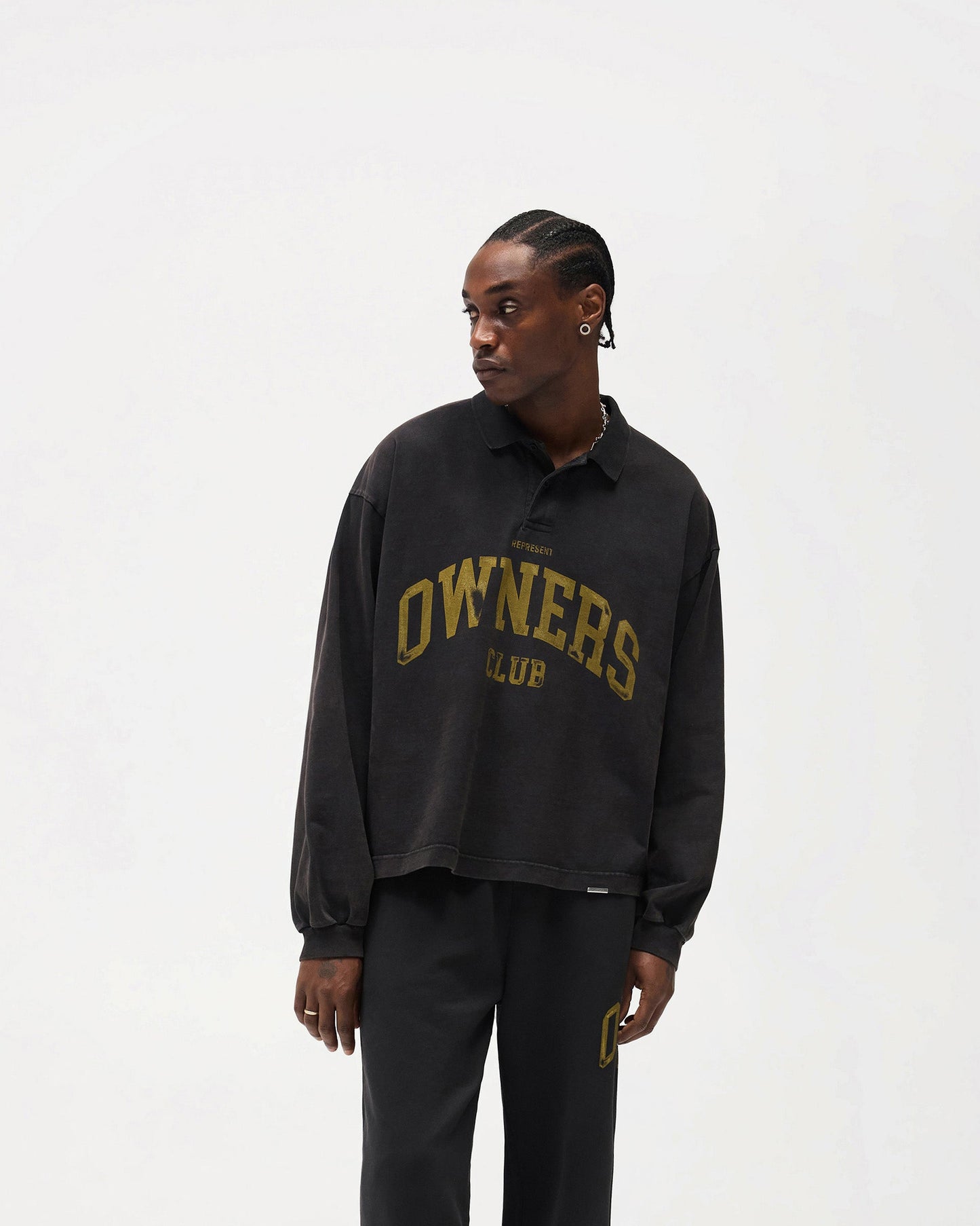 Represent Owners Club Rugby Polo - Faded Black
