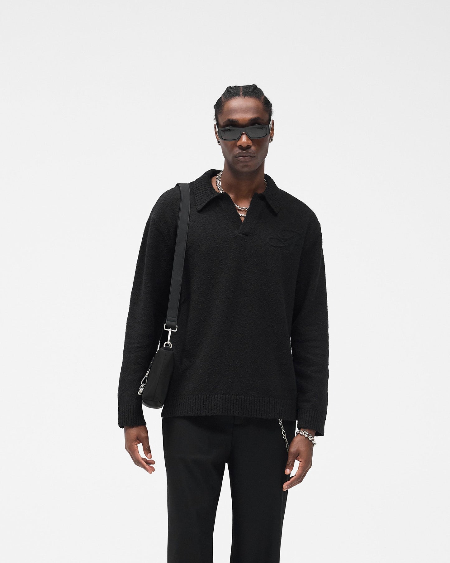 Knitted Polo - Jet Black
