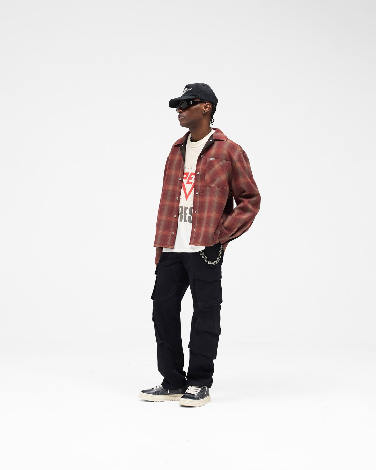 Bonded Reversible Check Shirt - Nero