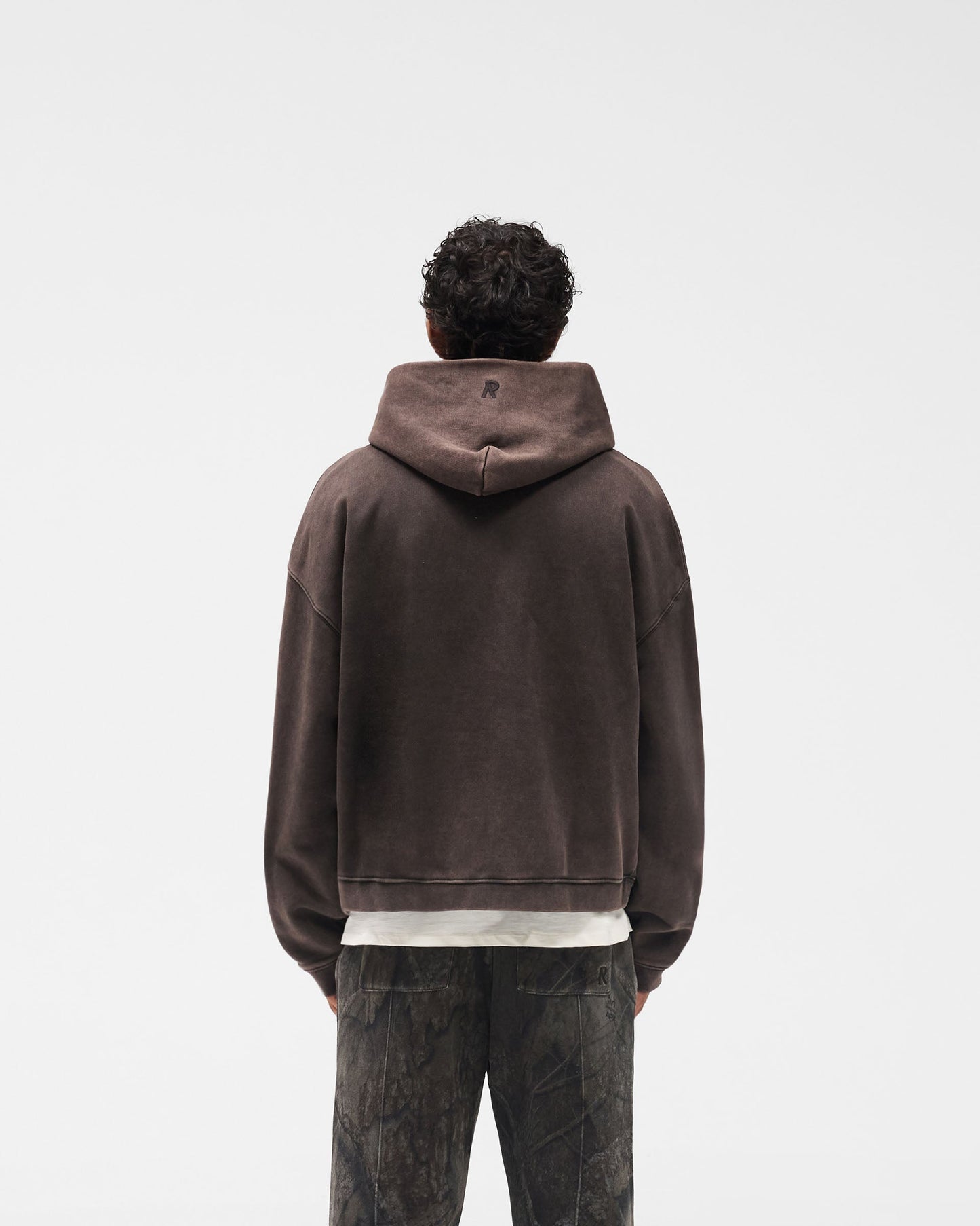 Initial Boxy Hoodie - Coffee