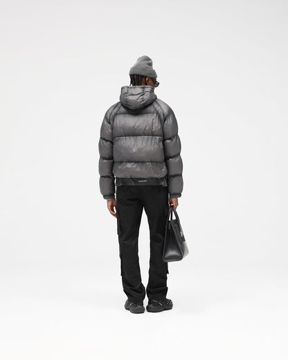 Translucent Hooded Puffer - Washed Black