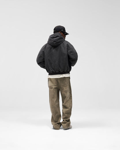 Hooded Bomber - Washed Black
