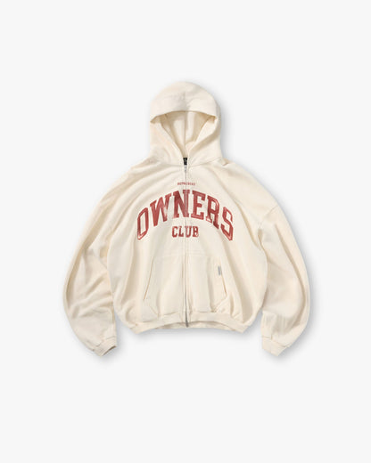 Represent Owners Club Zip Through Hoodie - Buttercream