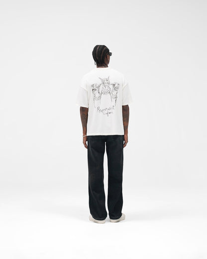 Hand Drawn Thoroughbred T-Shirt - Flat White