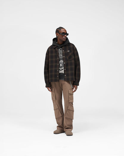 Bonded Reversible Check Shirt - Nero