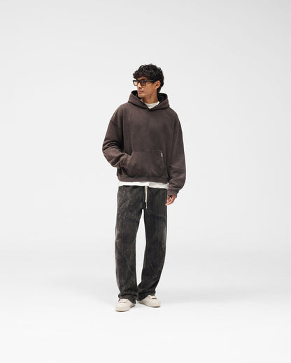 Initial Boxy Hoodie - Coffee