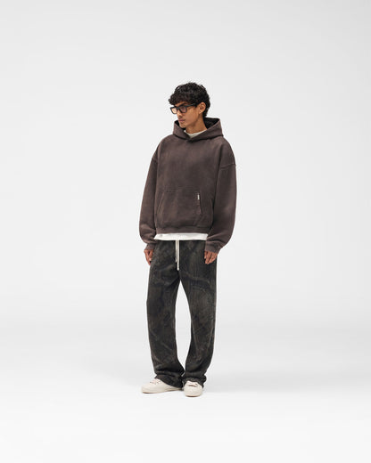 Initial Boxy Hoodie - Coffee