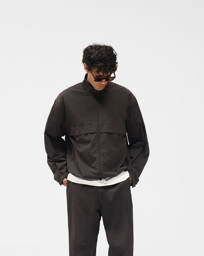 Initial Nylon Track Jacket - Coffee