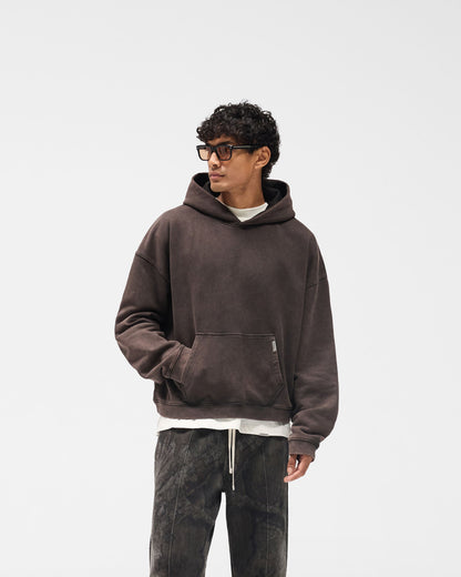 Initial Boxy Hoodie - Coffee