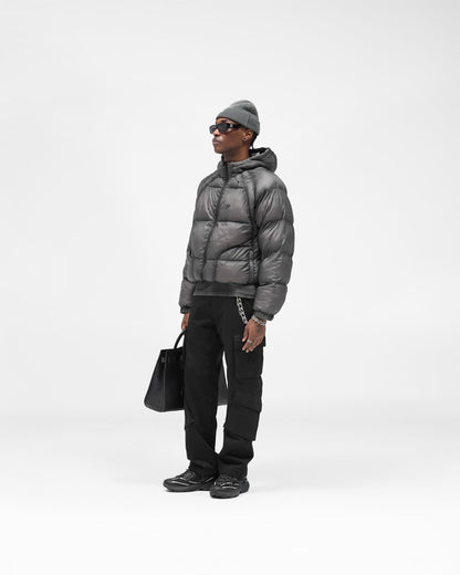 Translucent Hooded Puffer - Washed Black