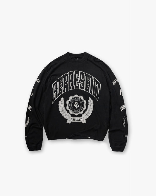 Legacy Crest Long Sleeve T-Shirt - Stained Black