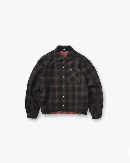 Bonded Reversible Check Shirt - Nero