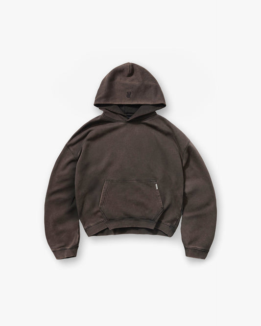 Initial Boxy Hoodie - Coffee