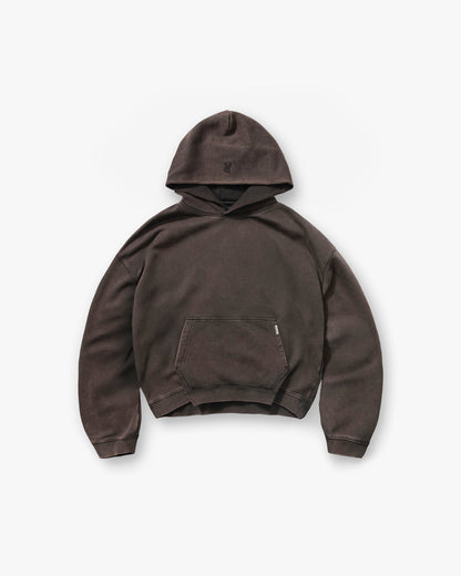 Initial Boxy Hoodie - Coffee