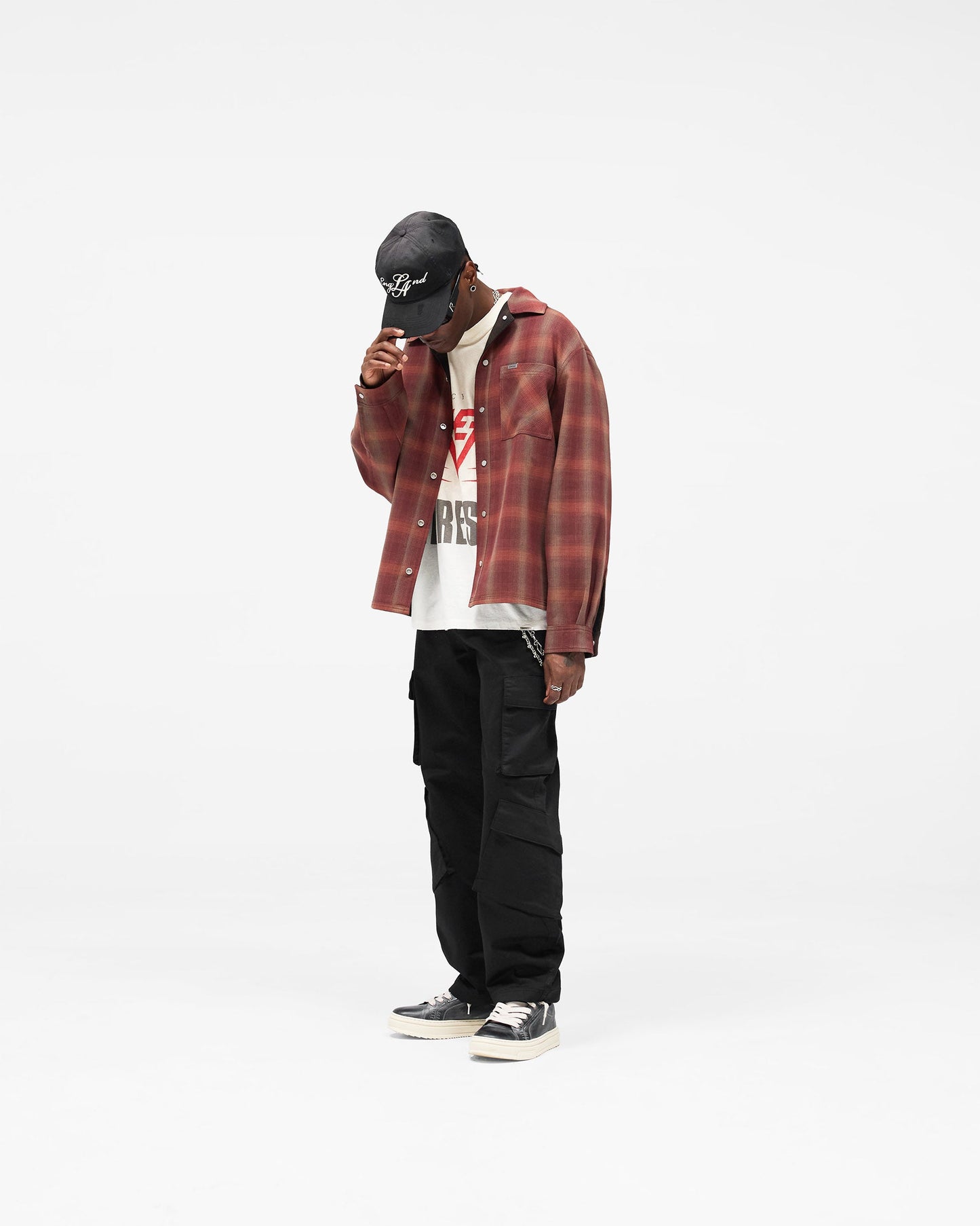 Bonded Reversible Check Shirt - Nero