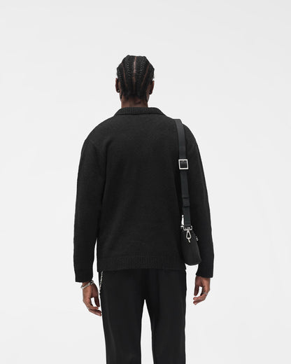 Knitted Polo - Jet Black
