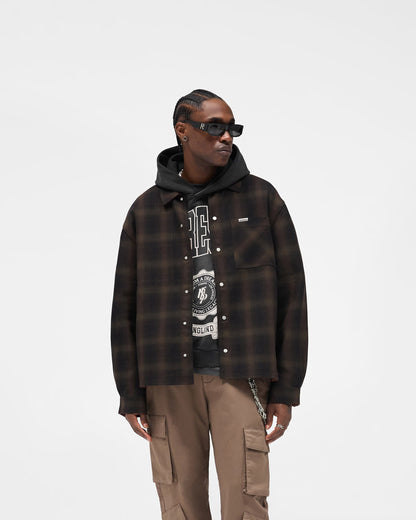 Bonded Reversible Check Shirt - Nero