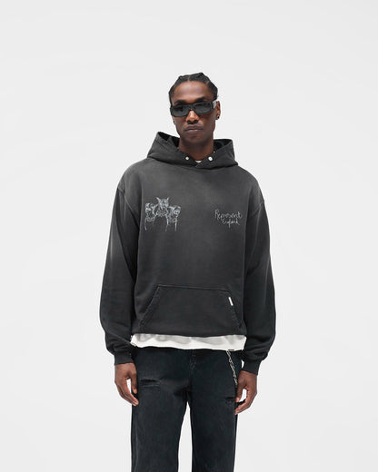 Hand Drawn Thoroughbred Hoodie - Aged Black