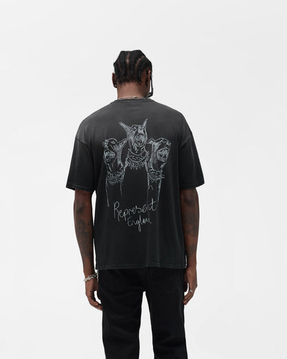 Hand Drawn Thoroughbred T-Shirt - Aged Black
