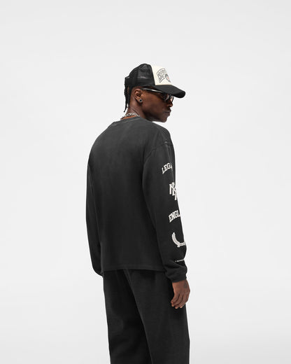 Legacy Crest Long Sleeve T-Shirt - Stained Black
